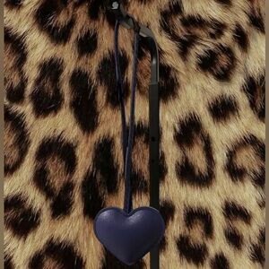 Heart-Shaped Dark Blue Purse Charm